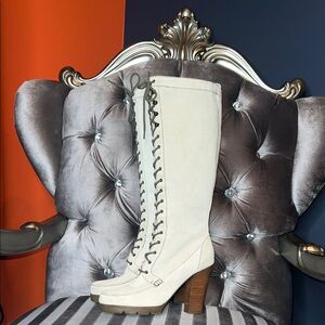 🍦 RARE Archive: Colin Stuart Cream Suede Lace-Up Boots 🍦